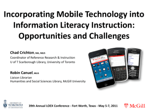 Incorporating Mobile Technology into Information Literacy Instruction