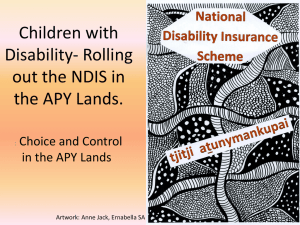 NDIS rollout in APY Lands NDS presentation May 22