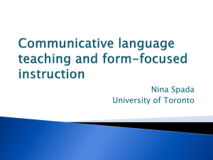 Research on second language learning: Some implications for
