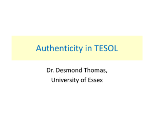 Authenticity in TESOL - ORB