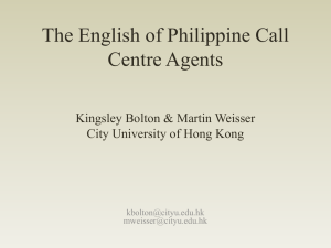 The English of Philippine Call Centre Agents
