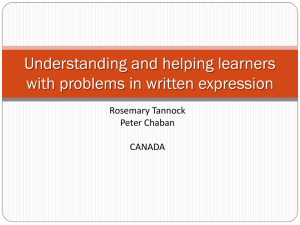 Understanding and helping learners with problems in