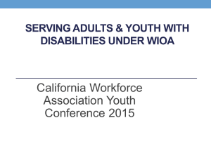 Serving Adults and Youth With Disabilities Under WIOA