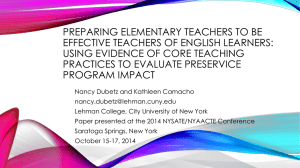 Preparing Elementary Teachers to Be Effective