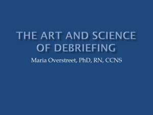 The Art and Science of Debriefing | Maria Overstreet