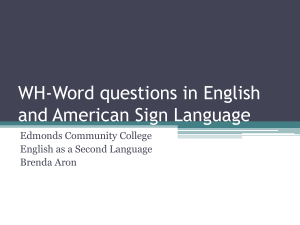 Wh-word questions - Seattle Central Community College