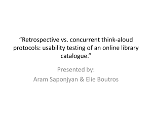 Retrospective vs. concurrent think-aloud protocols: usability testing