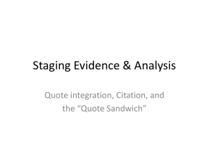 quotation: staging analysis