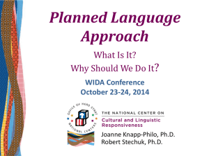 In the home language - WIDA 2015 National Conference