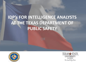 `IDP`s for Intelligence Analysts at the Dept. of Public Safety in Texas`