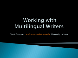 Multilingual Writers - IWCA Summer Institute