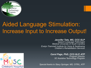 Aided Language Stimulation presentation