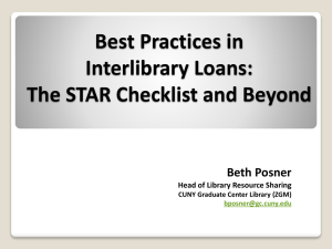 Best Practices in Library Resource Sharing: A Checklist from ALA