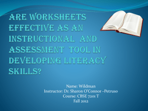 ARE WORKSHEETS EFFECTIVE AS AN INSTRUCTIONAL AND