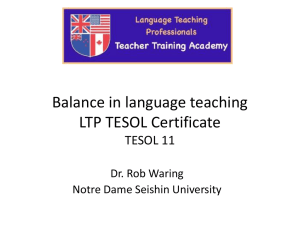 Balance in Language Teaching