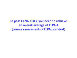 ELPA Information for 1003I