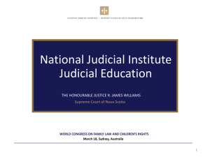 National Judicial Institute Judicial Education