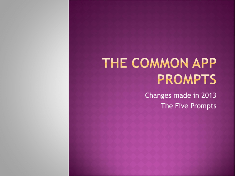 The Common App Prompts