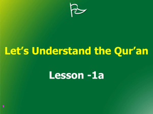 Qur`an - Islamic Society of ACT