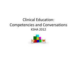 Clinical Education: Competencies and Conversations