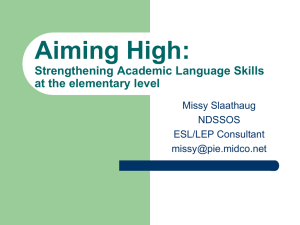 Strengthening Academic Language Skills at the