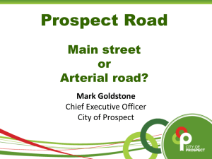 Prospect Road Main street or Arterial road? David O*Loughlin
