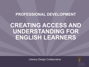 Creating Access and Understanding for English Learners CEI PPT