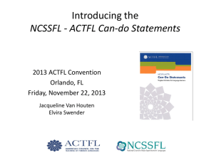 NCSSFL - ACTFL Can-do Statements