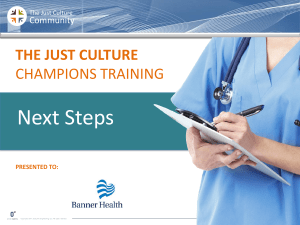 Banner Health Just Culture Champions Next Steps