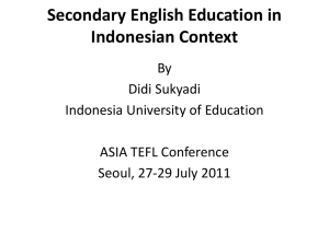 Secondary English Education in Indonesian Context