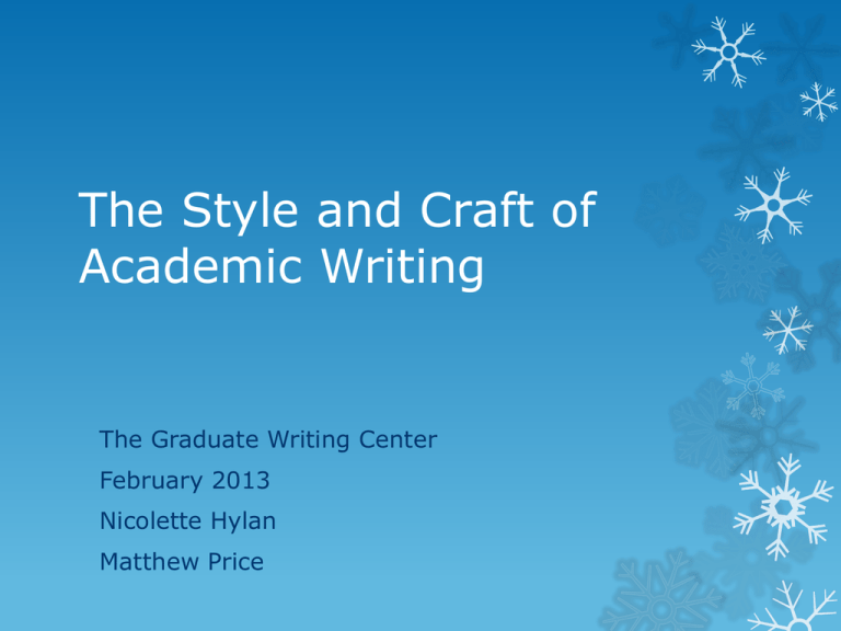 the-style-and-craft-of-academic-writing