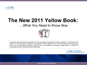 A Yellow Book and Single Audit Refresher & Update