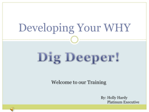 Developing Your Why