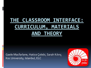 The Classroom Interface: Curriculum, Materials and Theory