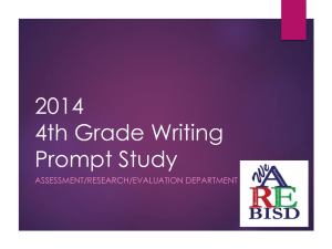 2014 4th Grade Writing Prompt Study Training