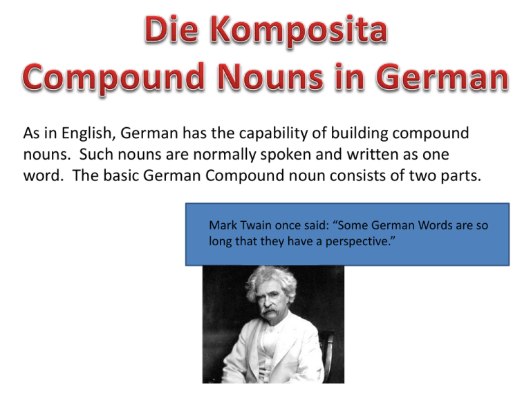 Formation Of Compound Nouns