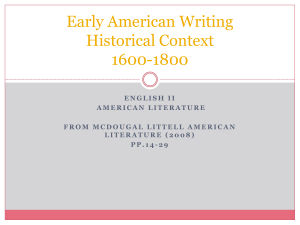 American Lit Historical Overview