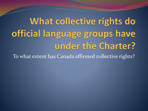What collective rights do official language groups have under the