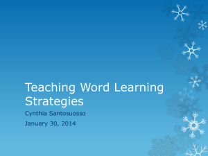 Teaching Word Learning Strategies