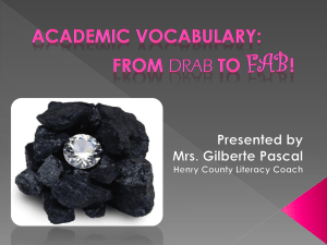 Academic Vocabulary: From Drab to Fab!