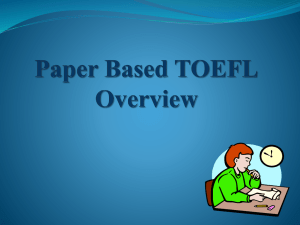 TOEFL PBT Exam - American Councils – Turkmenistan