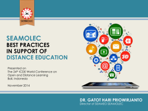 Gatot Hari Priowirjanto, SEAMOLEC Best Practices in Support of