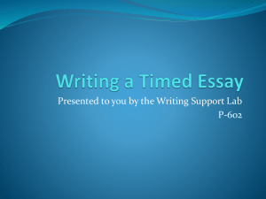 Writing a Timed Essay (Powerpoint)