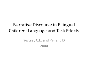 Narrative Discourse in Bilingual Children: Language and Task Effects