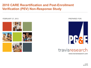 2010 CARE Recertification and Post Enrollment Veification Non