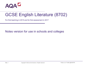 GCSE English Literature (8702)