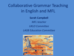 Collaborative Grammar Teaching in English and MFL