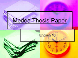 Medea Thesis Paper