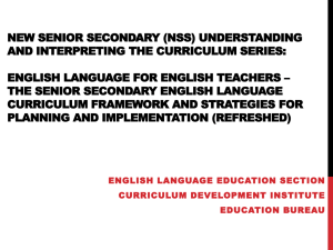 New Senior Secondary (NSS) Understanding and Interpreting the
