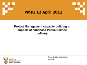 Project Management capacity building in support of enhanced